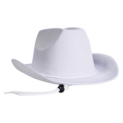 White Velour Cowboy Hat - One Size Fits Most