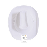 6 Pack Bulk White Velour Cowboy Hat One Size Fits Most