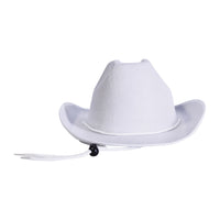 6 Pack Bulk White Velour Cowboy Hat One Size Fits Most