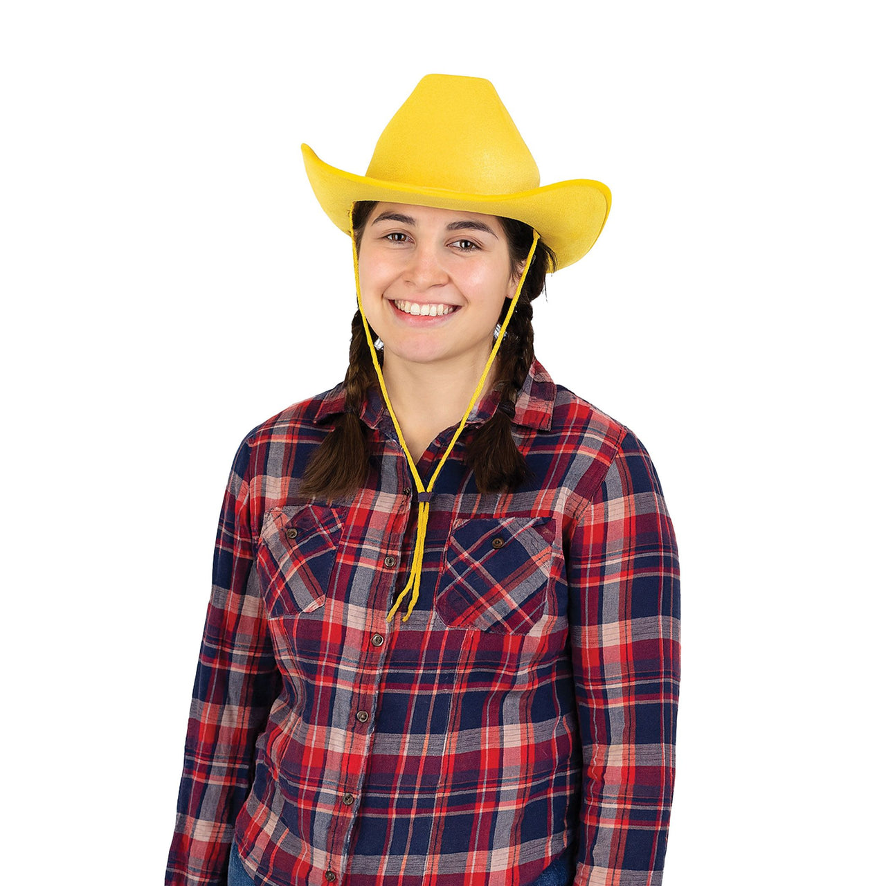 6 Pack Bulk Yellow Velour Cowboy Hat One Size Fits Most