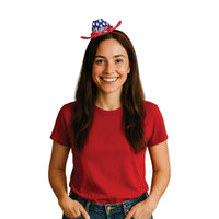 12 Pack Bulk Patriotic Cowboy Hat Headband Western Fun!
