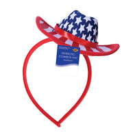 12 Pack Bulk Patriotic Cowboy Hat Headband Western Fun!