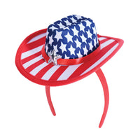 12 Pack Bulk Patriotic Cowboy Hat Headband Western Fun!