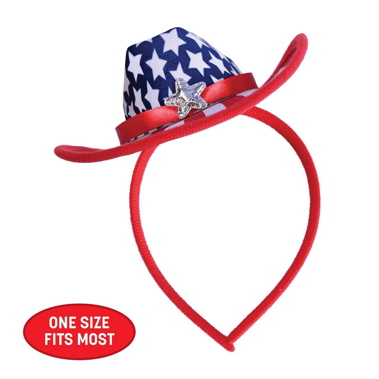 12 Pack Bulk Patriotic Cowboy Hat Headband Western Fun!