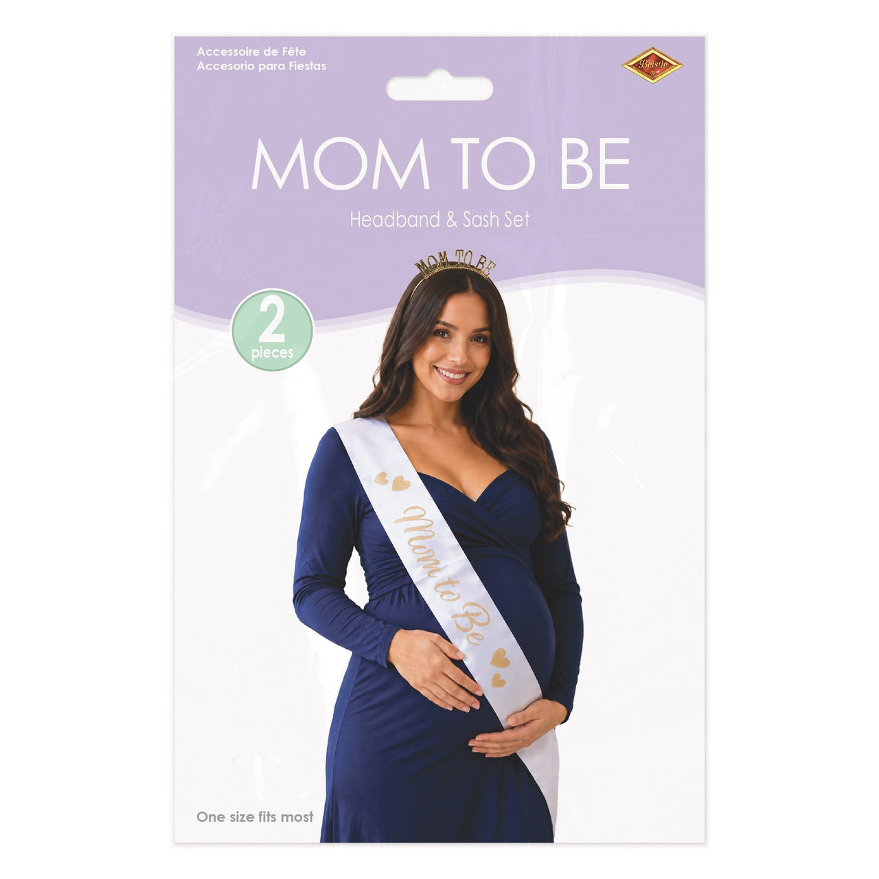 12 Pack Bulk Mom-to-Be Headband & Satin Sash Set Baby Shower Essentials - view 3
