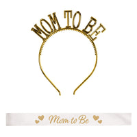 12 Pack Bulk Mom-to-Be Headband & Satin Sash Set Baby Shower Essentials