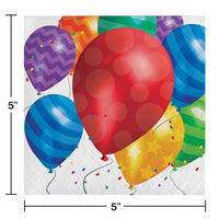 192 pc Bulk Balloon Blast Beverage Napkins