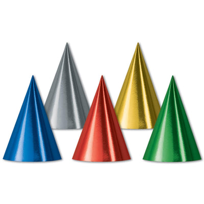 Foil Cone Hat - Bulk 144 Pack
