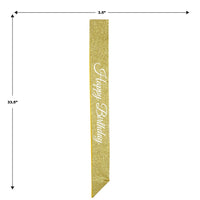Bulk Happy Birthday Glittered Sash (Case of 6) by Beistle
