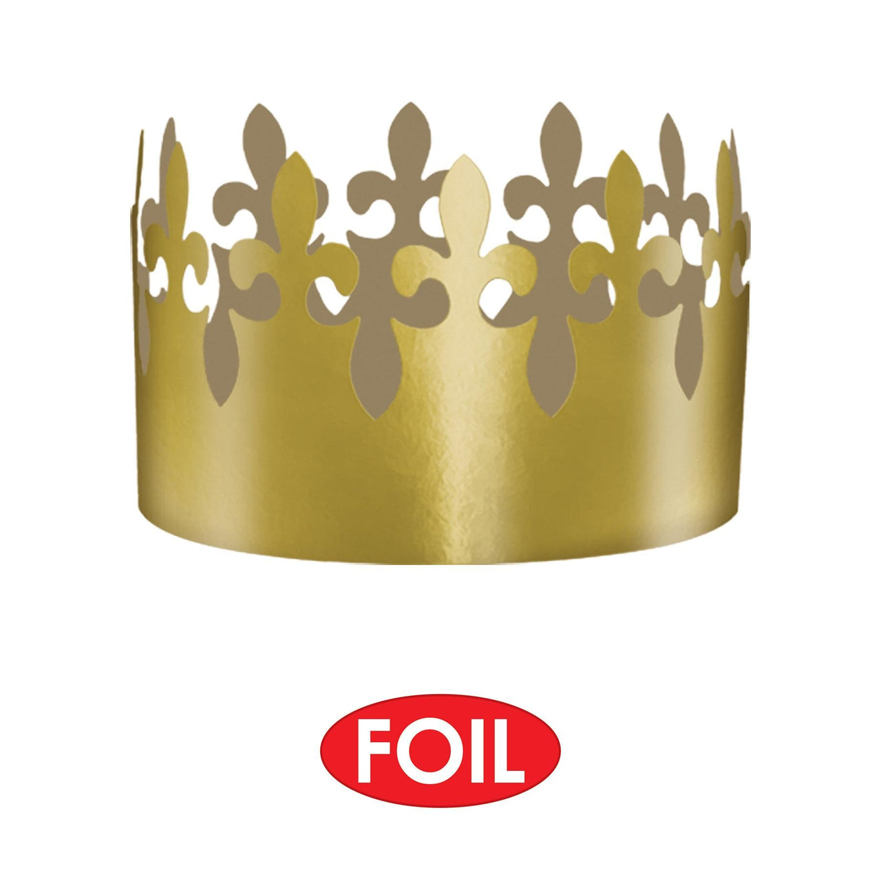 Mardi Gras Gold Foil Fleur De Lis Crown
