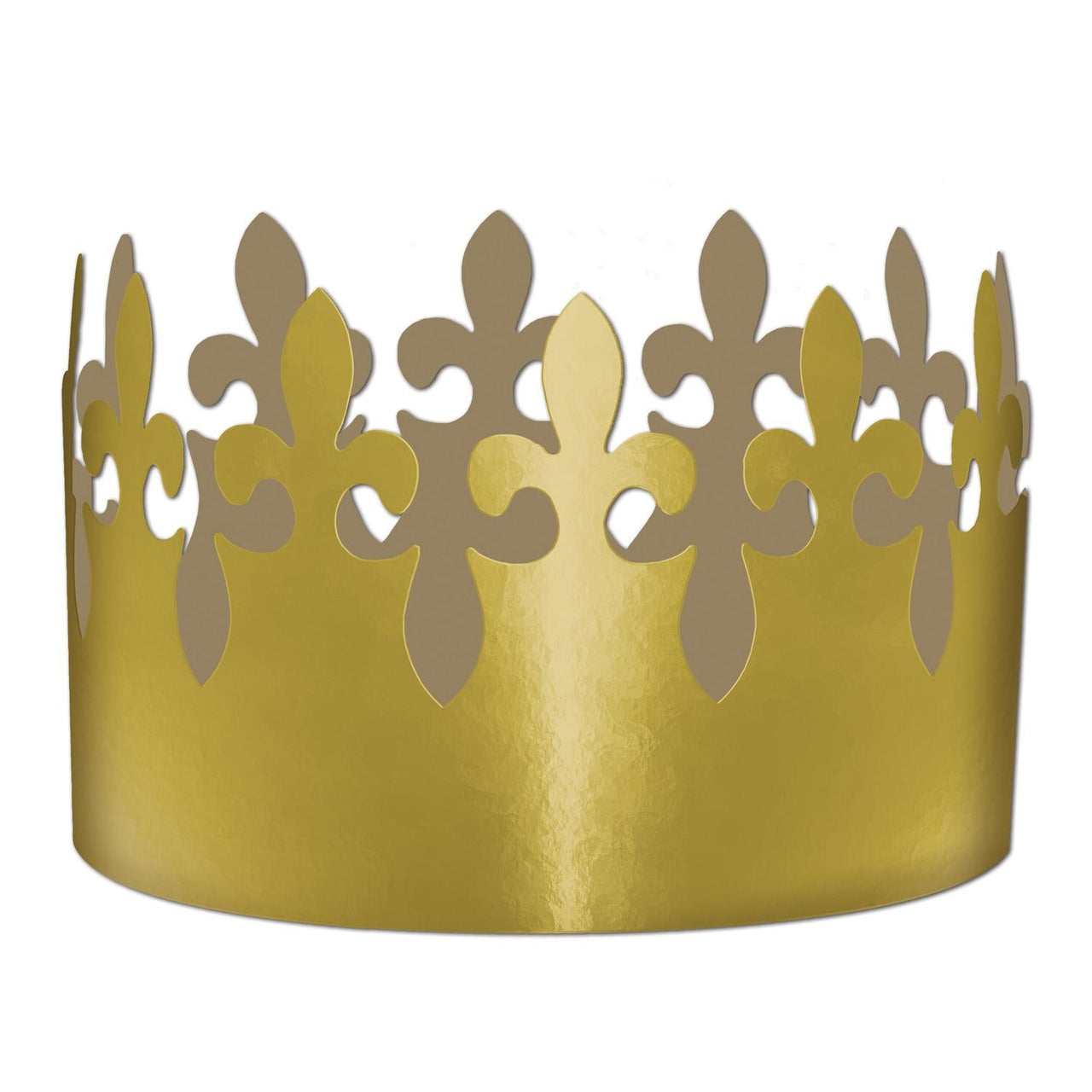 Mardi Gras Gold Foil Fleur De Lis Crown - Bulk/72 Crowns