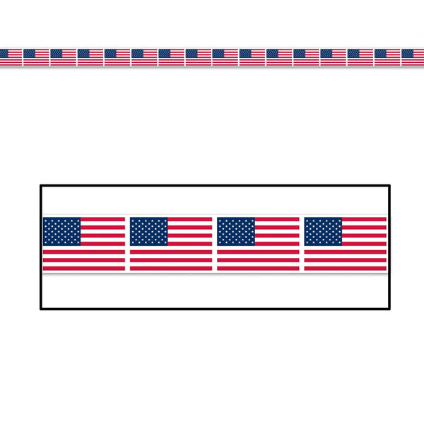 Beistle USA Flaggen-Banner – Outdoor, 18,3 M Lang, Wetterfest Aus Kunststofffolie Für Patriotische Partys