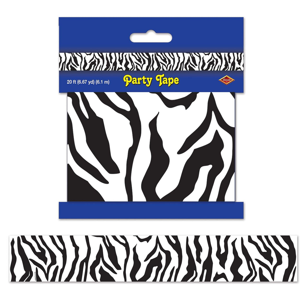 Zebra Print Party Tape - Bulk 12 Pack