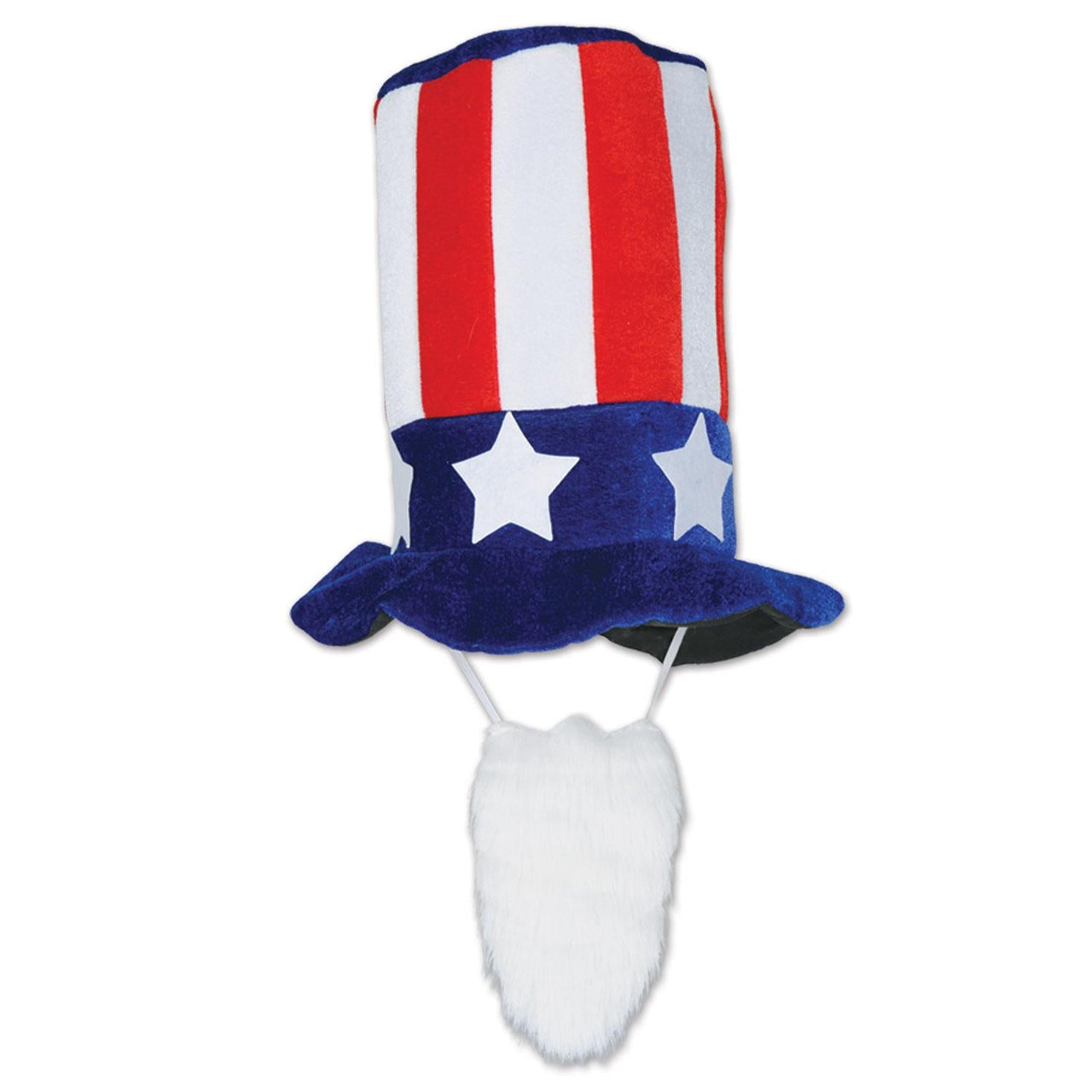 Plush Patriotic Hat with Beard - Bulk/6 Hat/Beards