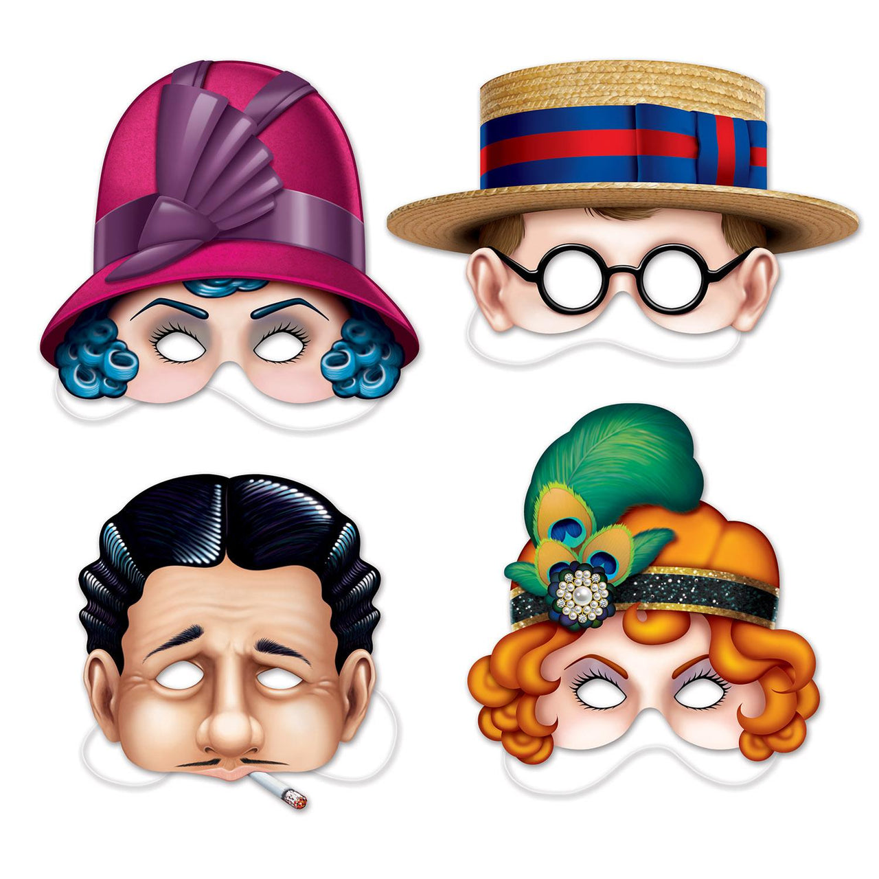 Roaring 20's Masks - Bulk/48 Masks