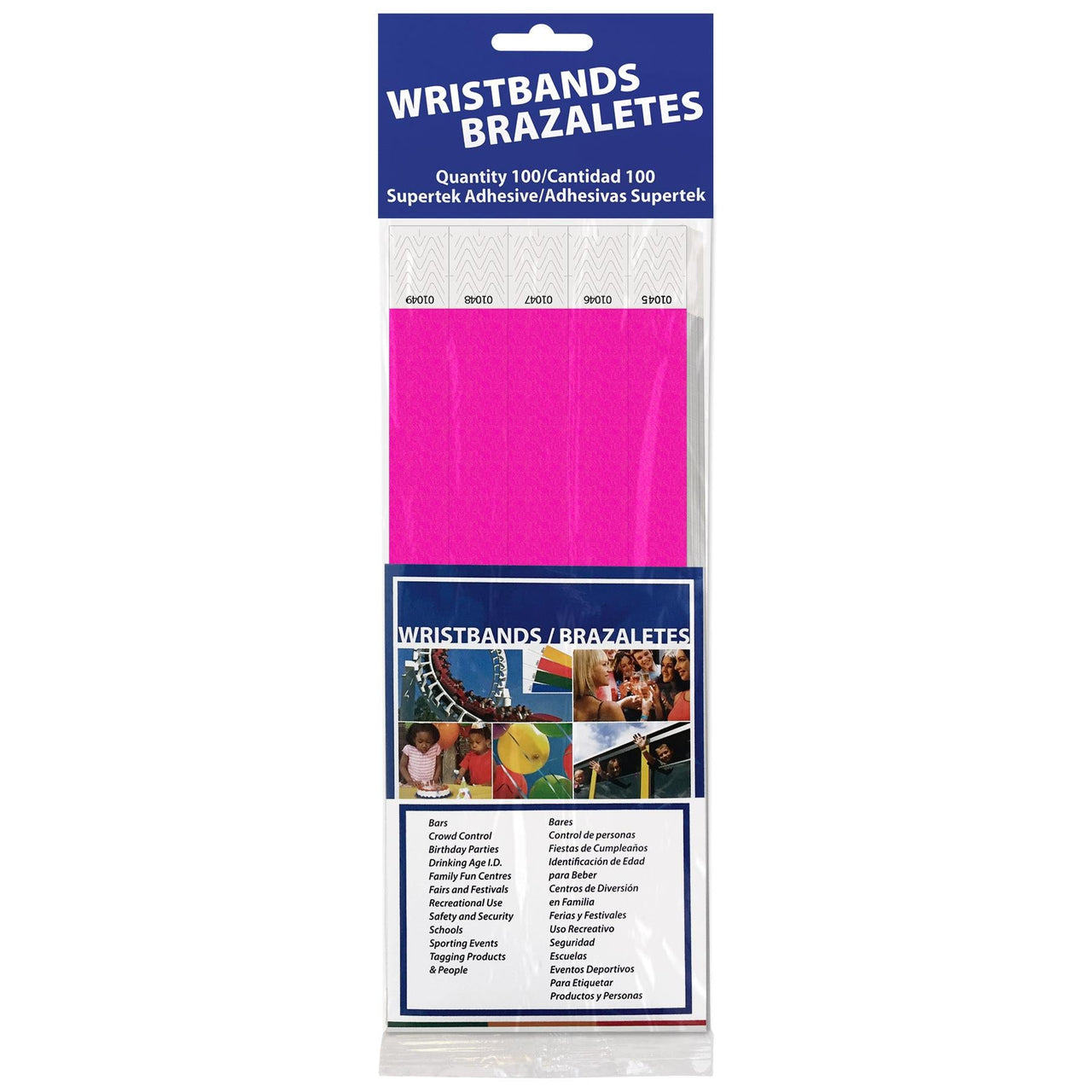 Solid Color Neon Pink Party Wristbands (600 Per Case)