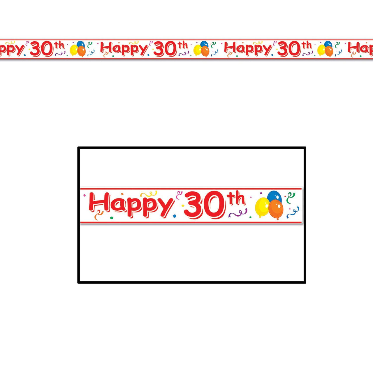Happy 30th Birthday Party Tape - Bulk 12 Pack