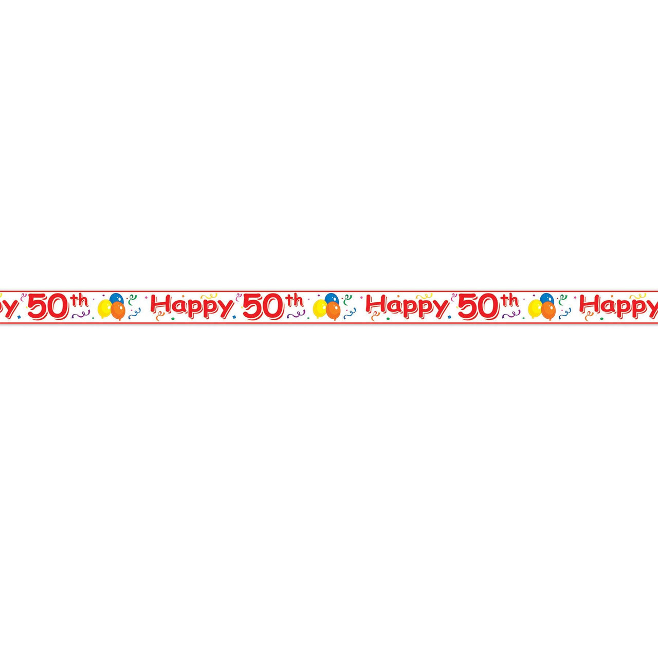 Happy 50th Birthday Party Tape 20 ft Roll - Bulk 12 Pack