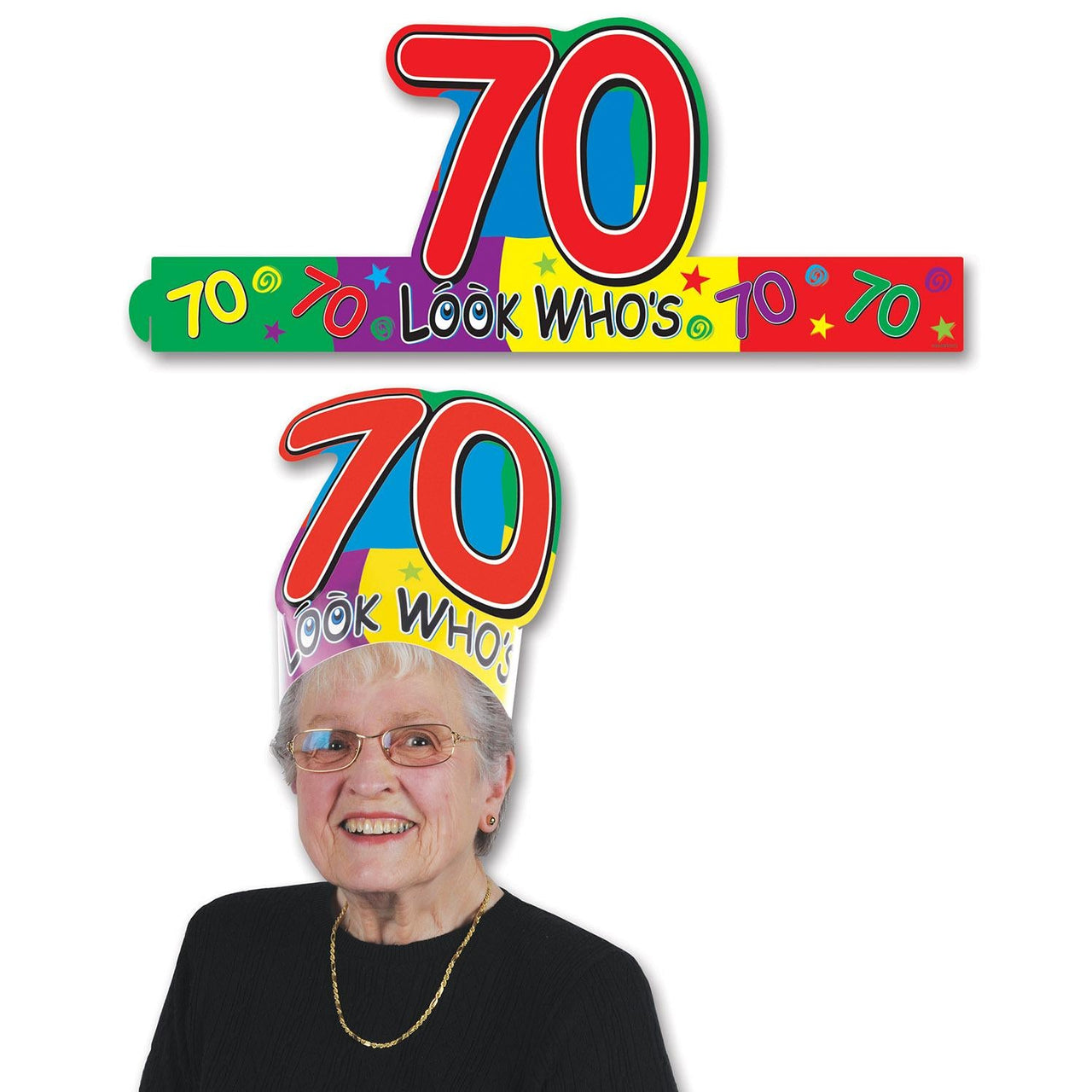 Look Who's 70 Headband - Bulk 24 Pack
