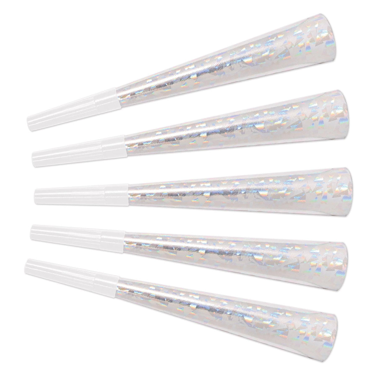 Prismatic New Years Party Horns silver - Bulk 100 Pack