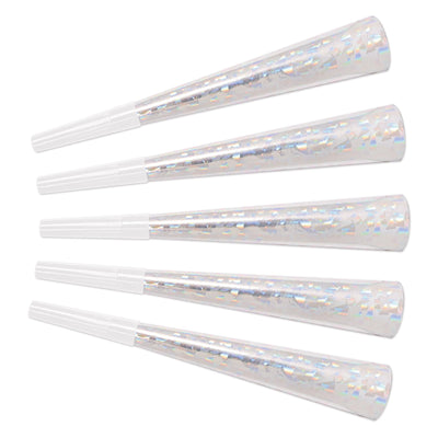 Prismatic New Years Party Horns silver - Bulk 100 Pack