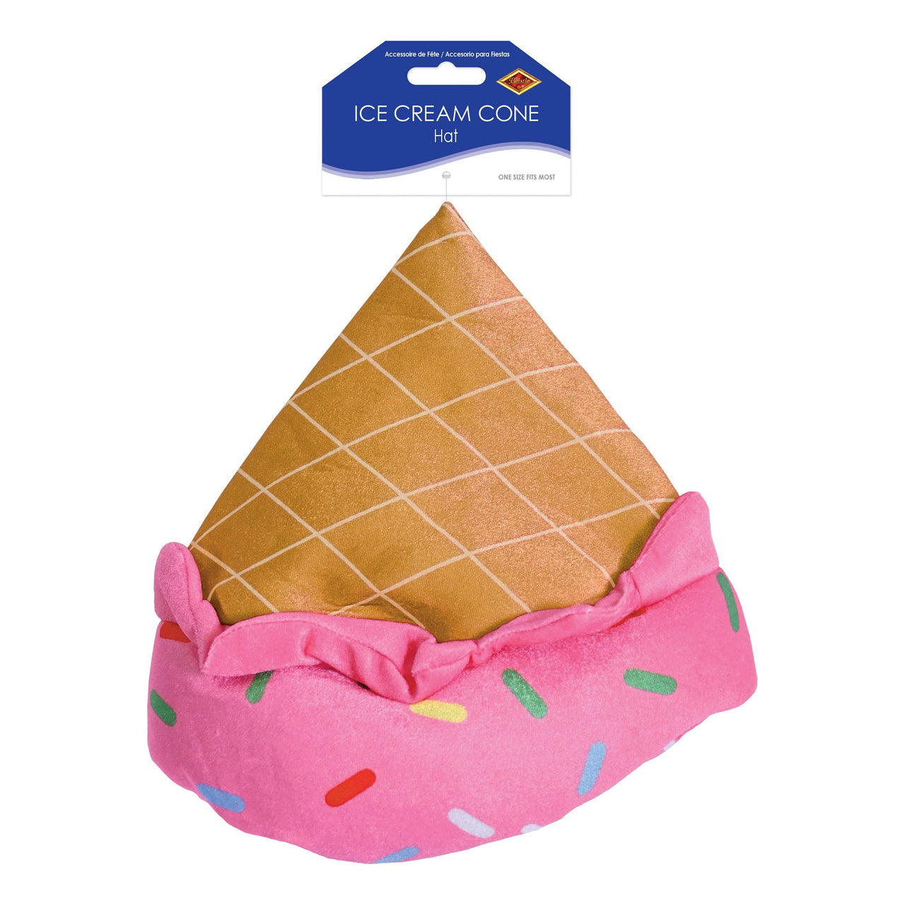 12 Pack Bulk Plush Ice Cream Cone Hat Fun & Whimsical Novelty