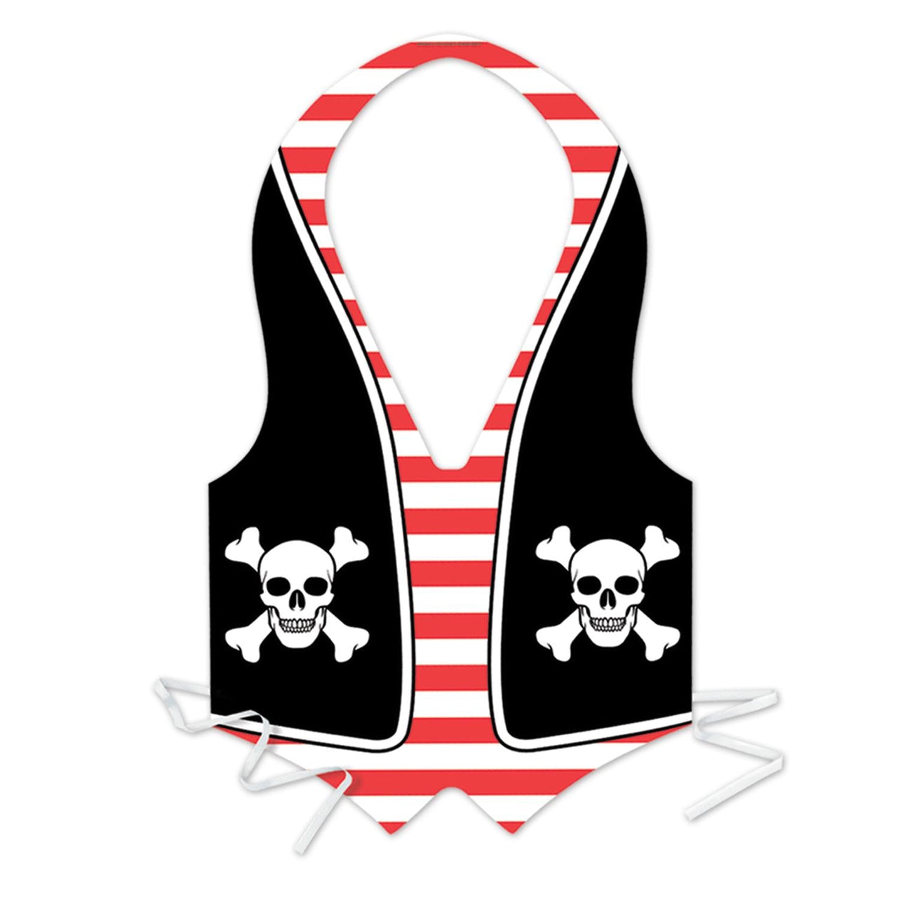 Plastic Pirate Party Vest - Bulk 48 Pack