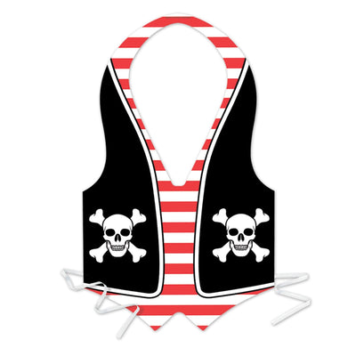 Packaged Plastic Pirate Vest - Bulk 24 Pack