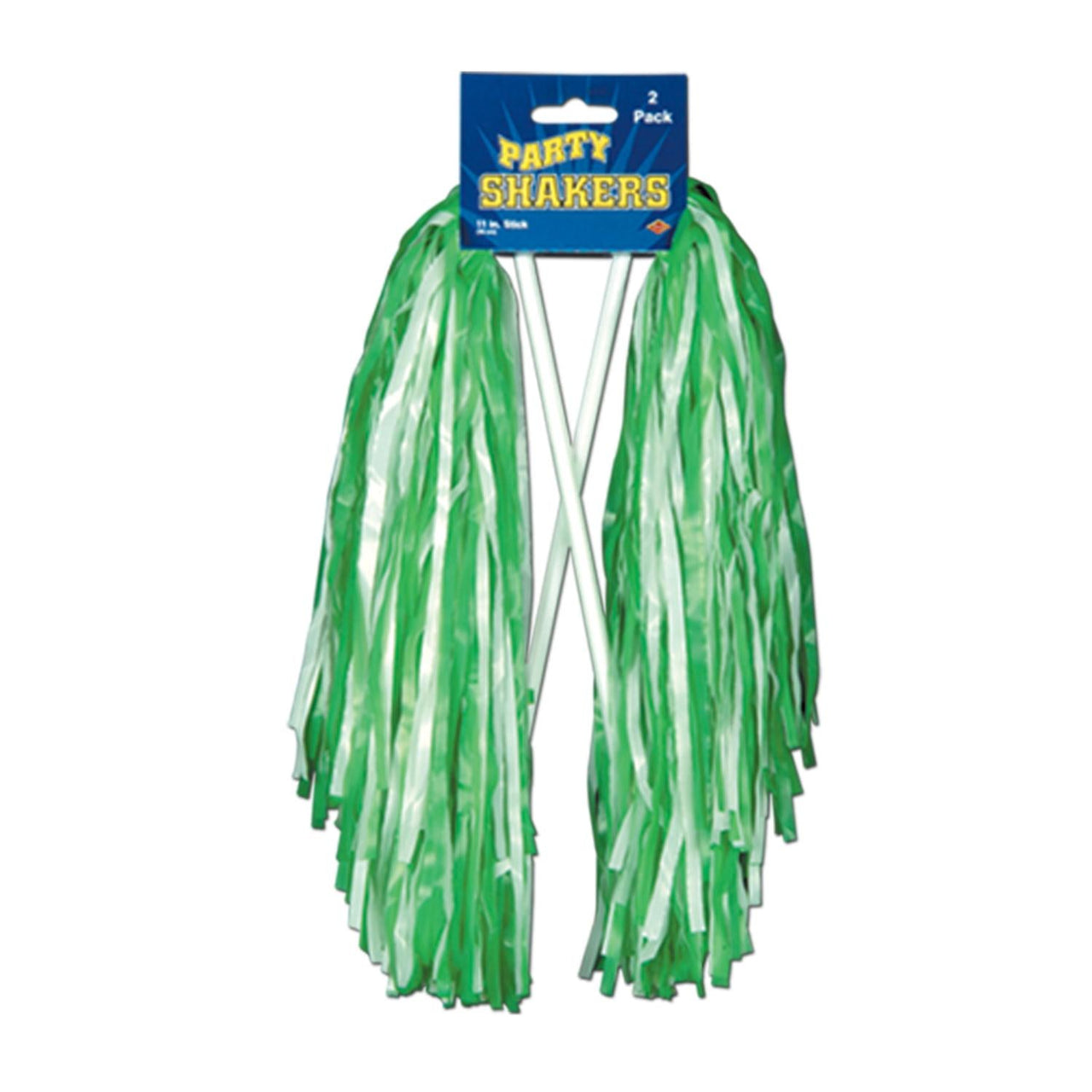 Packaged Pom Poms - 512 Strand - green/white - Bulk/48 Pom Poms