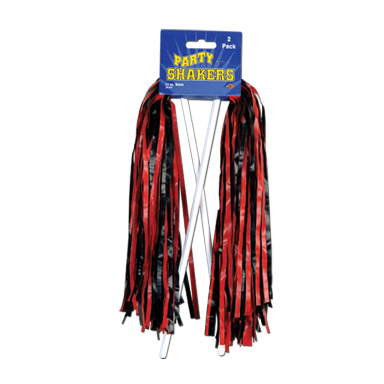 Packaged Pom Poms - 512 Strand - red/black - Bulk/48 Pom Poms