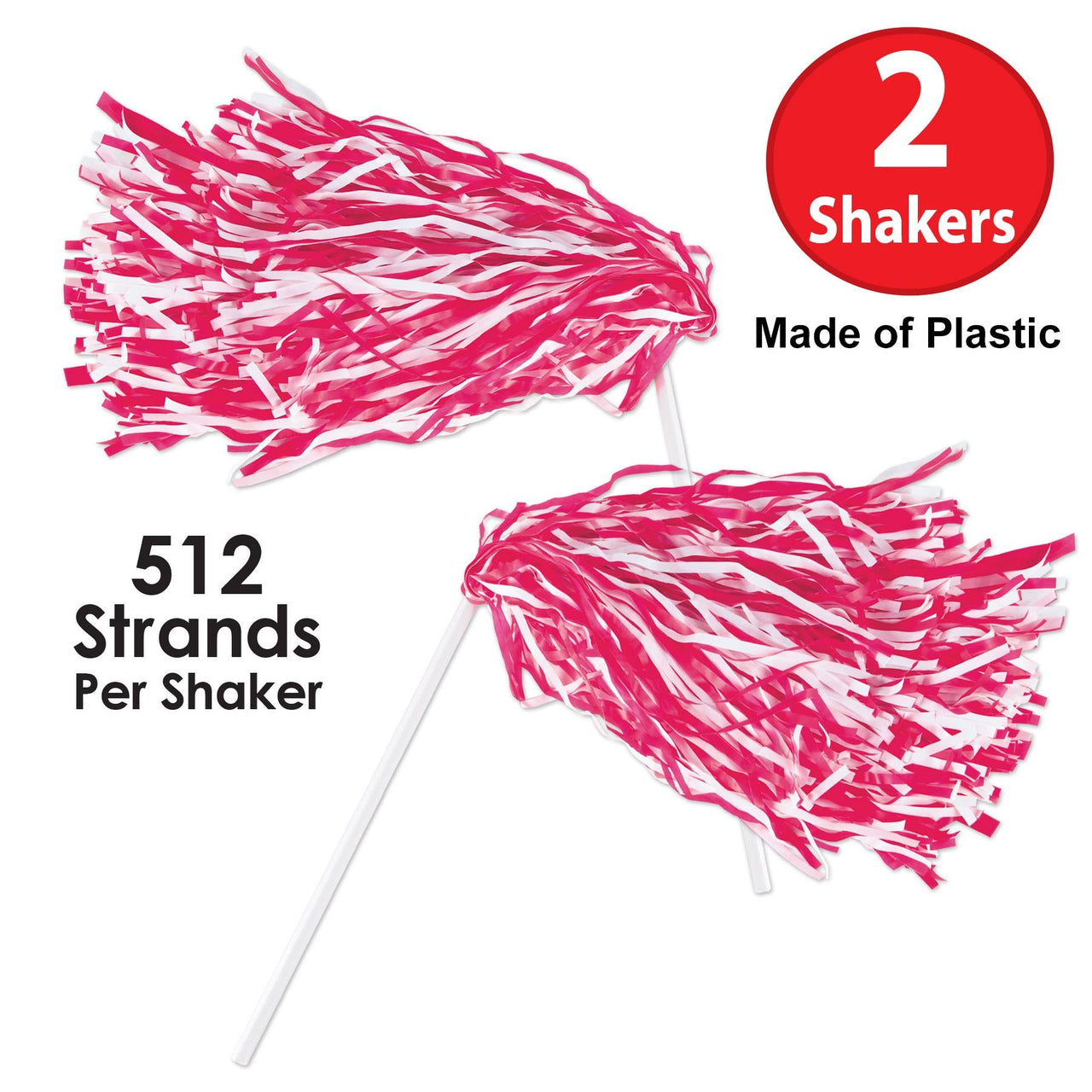 Packaged Red & White Pom Poms - 512 Strand