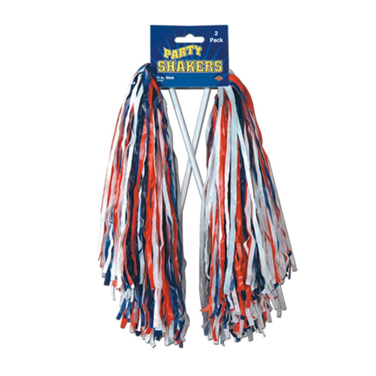 Packaged Pom Poms - 512 Strand - red - white - blue - Bulk/48 Pom Poms