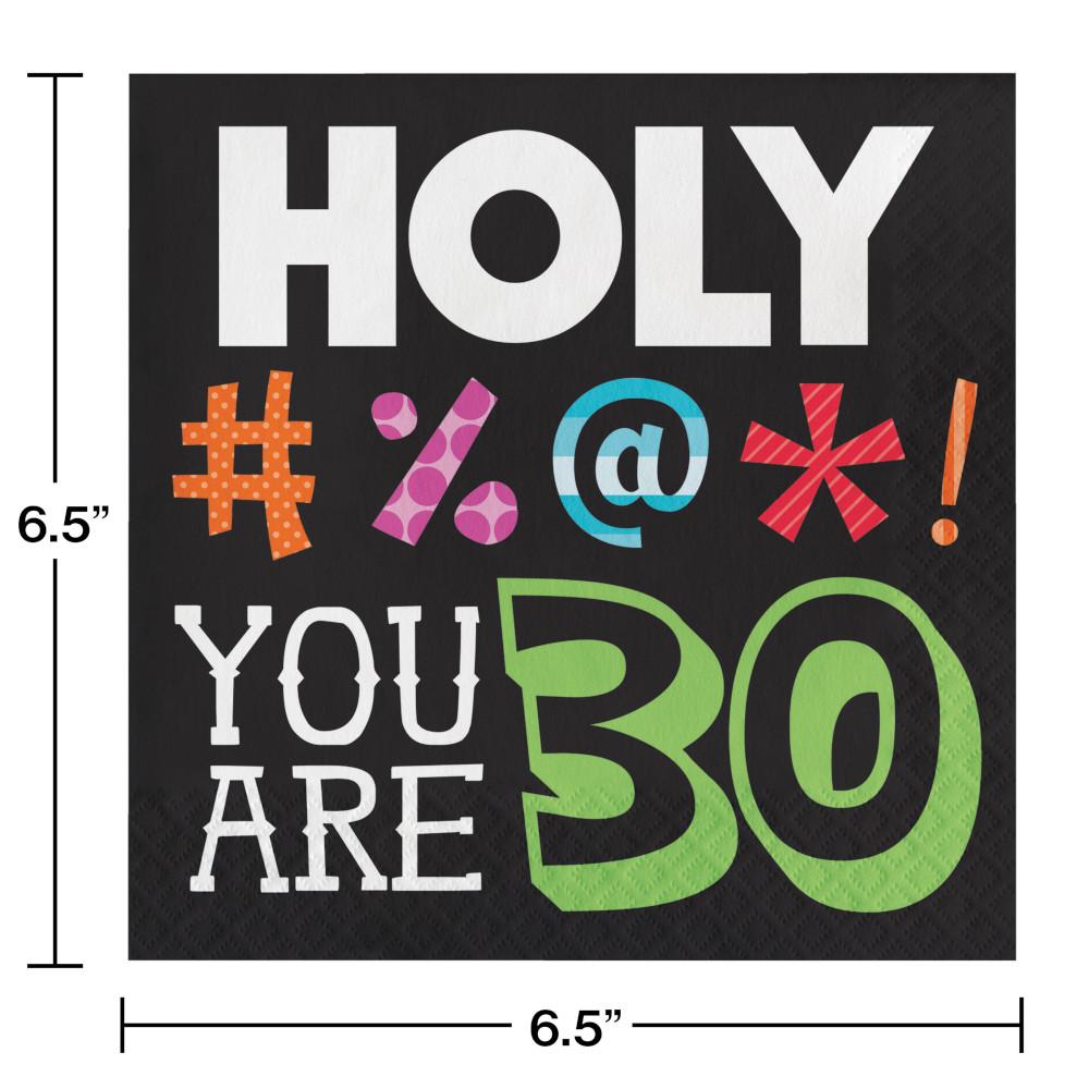 192ct Bulk Holy Bleep 30th Luncheon Napkin, 3 Ply