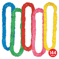 Bulk Soft-Twist Poly Leis assorted colors (Case of 144) by Beistle
