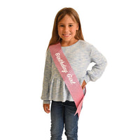 6 Pack Bulk Birthday Girl Glittered Sash