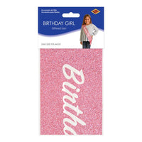 6 Pack Bulk Birthday Girl Glittered Sash