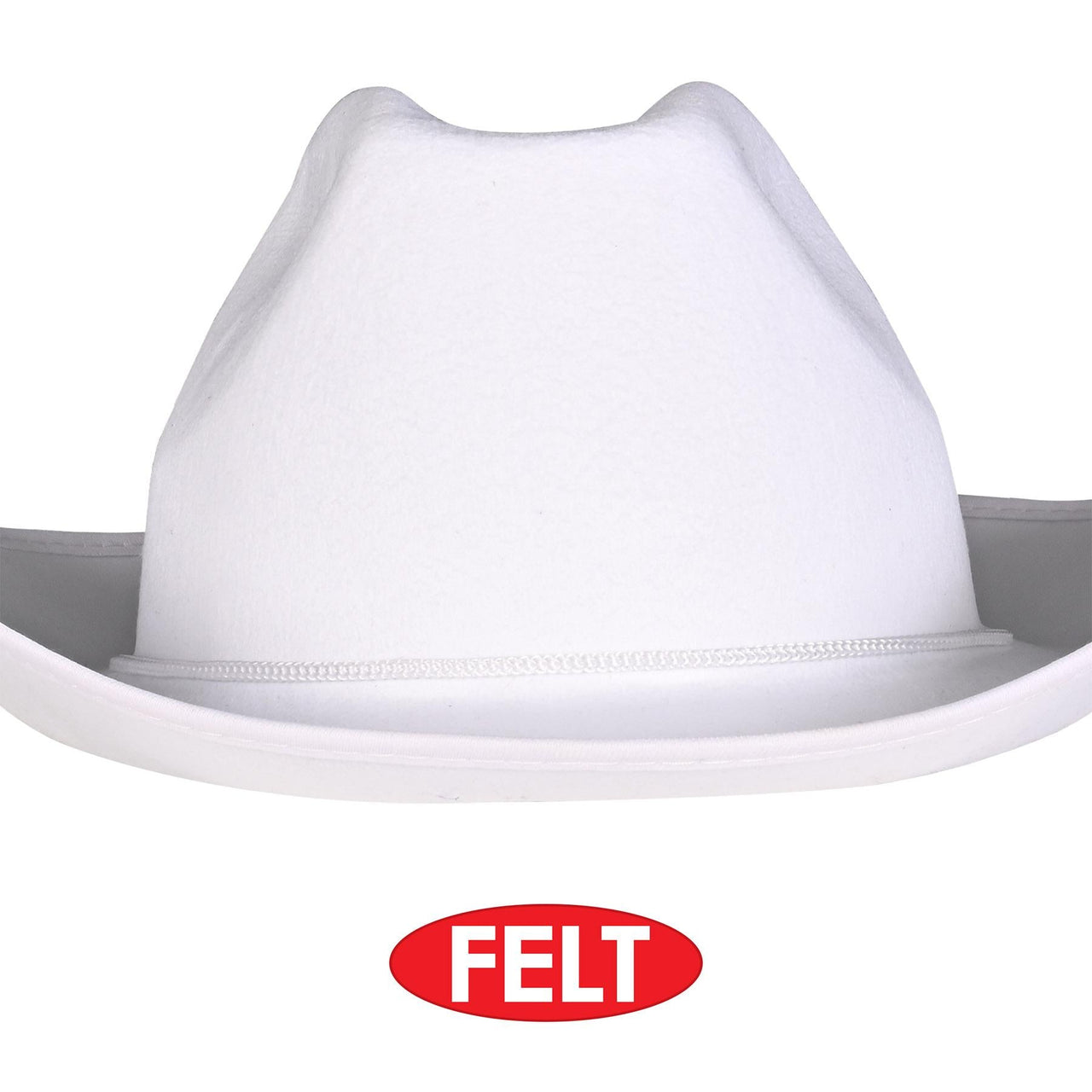 Bulk White Felt Cowboy Hat (6 Per Case) by Beistle