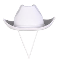 White Felt Cowboy Hat - Bulk 6 Pack