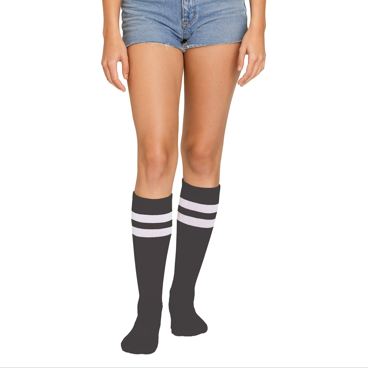 12 Pack Bulk Black Knee Socks One Size Fits Most for Spirit & Costumes