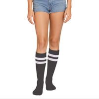 12 Pack Bulk Black Knee Socks One Size Fits Most for Spirit & Costumes