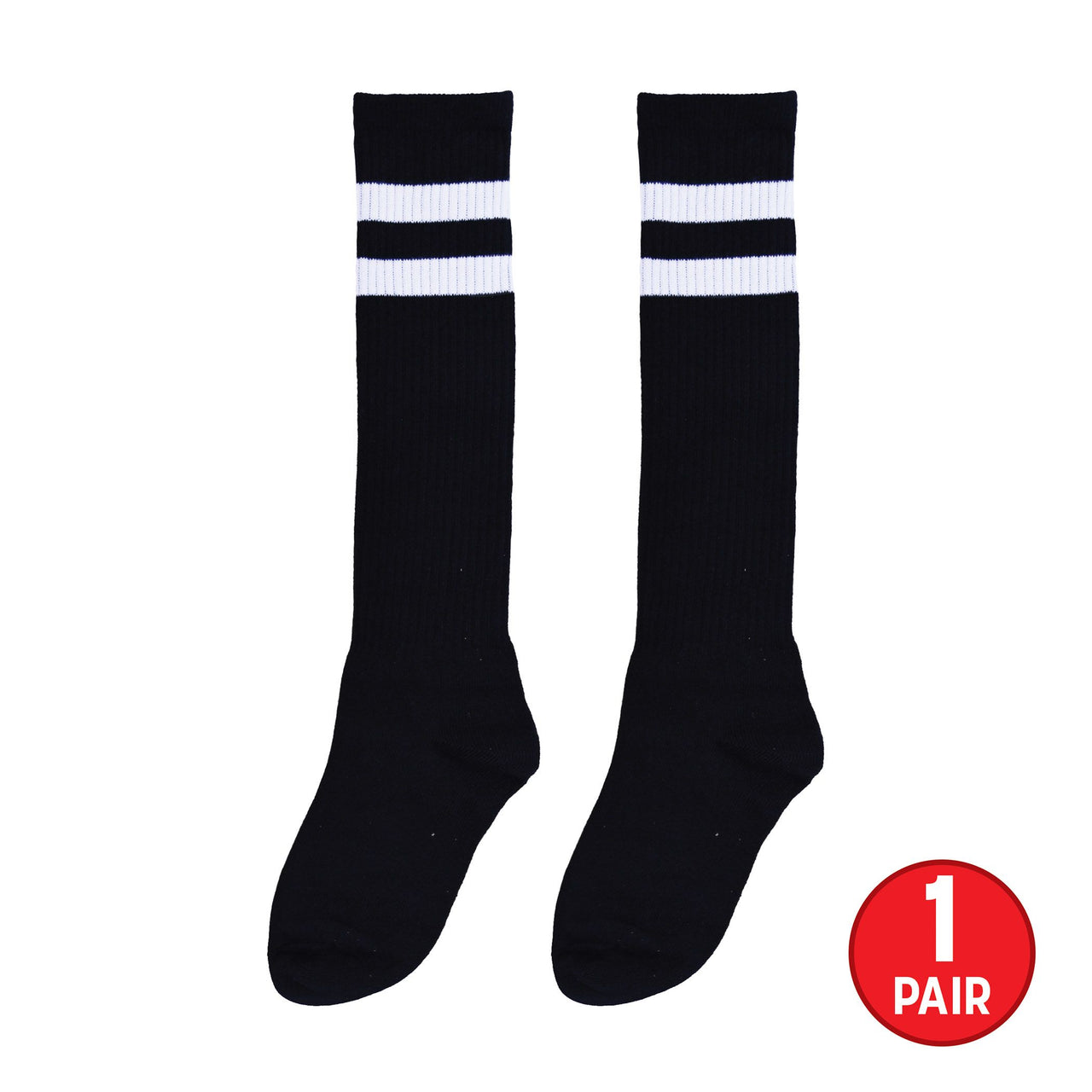 12 Pack Bulk Black Knee Socks One Size Fits Most for Spirit & Costumes
