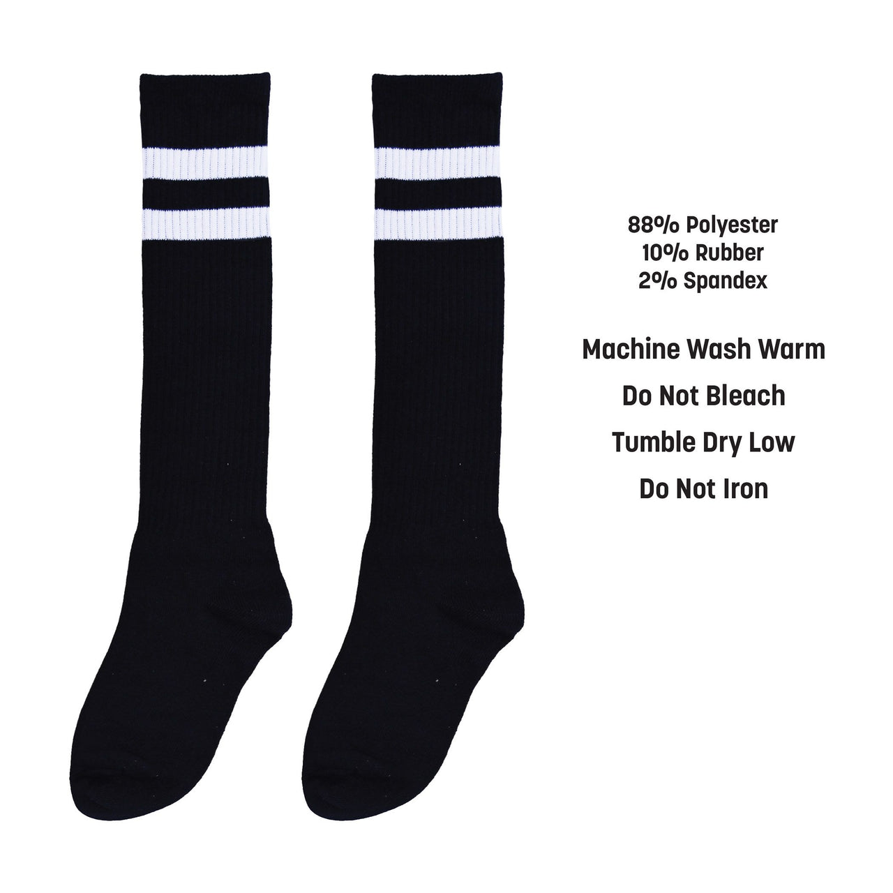 12 Pack Bulk Black Knee Socks One Size Fits Most for Spirit & Costumes