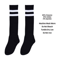12 Pack Bulk Black Knee Socks One Size Fits Most for Spirit & Costumes