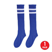 12 Pack Bulk Blue Knee Socks One Size Fits Most for Spirit & Costumes