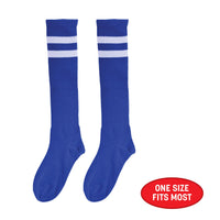 12 Pack Bulk Blue Knee Socks One Size Fits Most for Spirit & Costumes