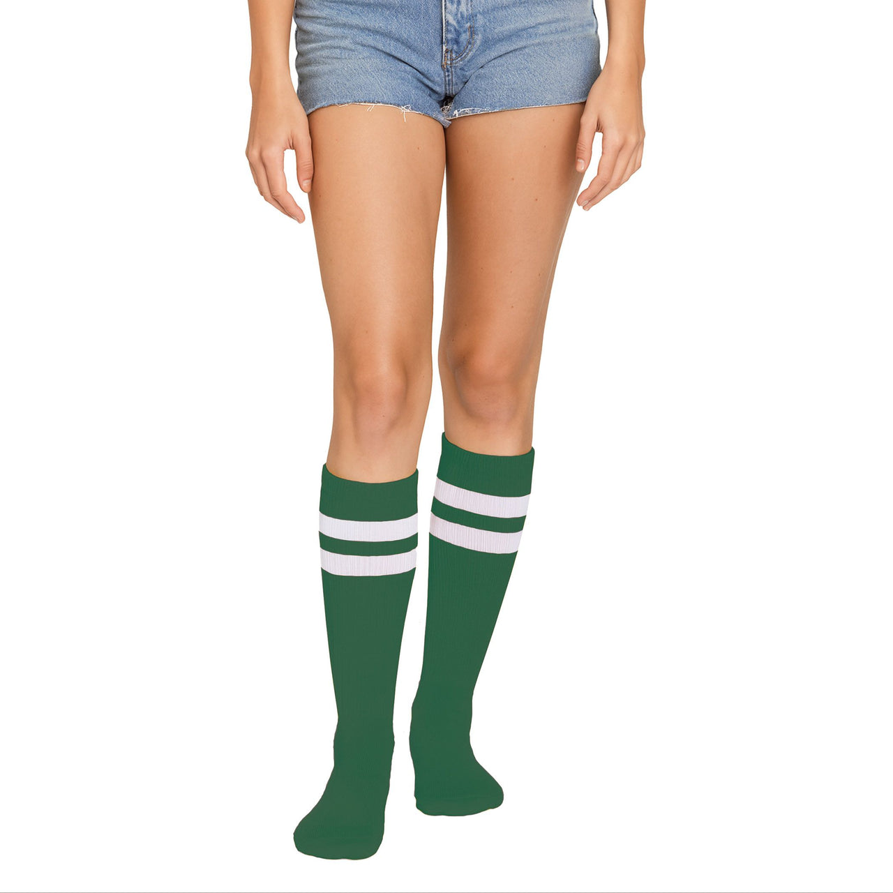 12 Pack Bulk Green Knee Socks One Size Fits Most