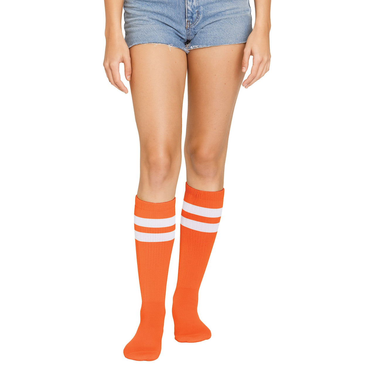 12 Pack Bulk Orange Knee High Socks Spirit, School & Halloween Fun!