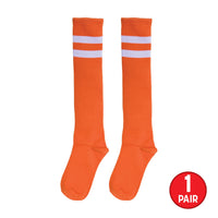 12 Pack Bulk Orange Knee High Socks Spirit, School & Halloween Fun!