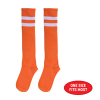 12 Pack Bulk Orange Knee High Socks Spirit, School & Halloween Fun!