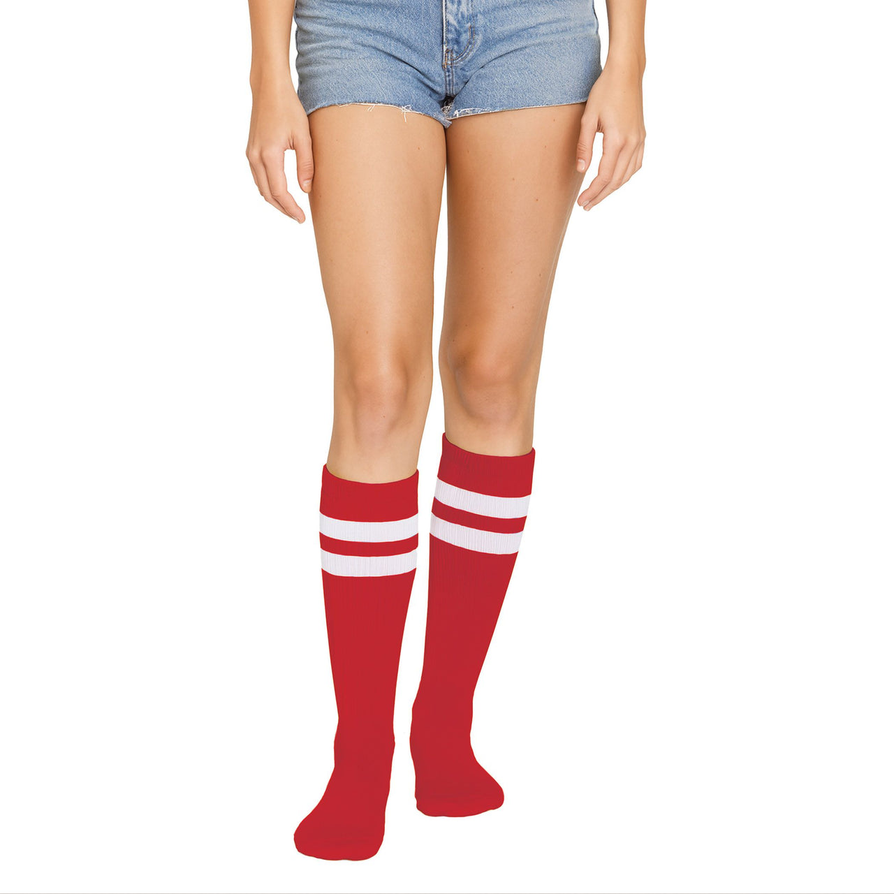 12 Pack Bulk Red Knee Socks Spirit, School & Halloween Fun